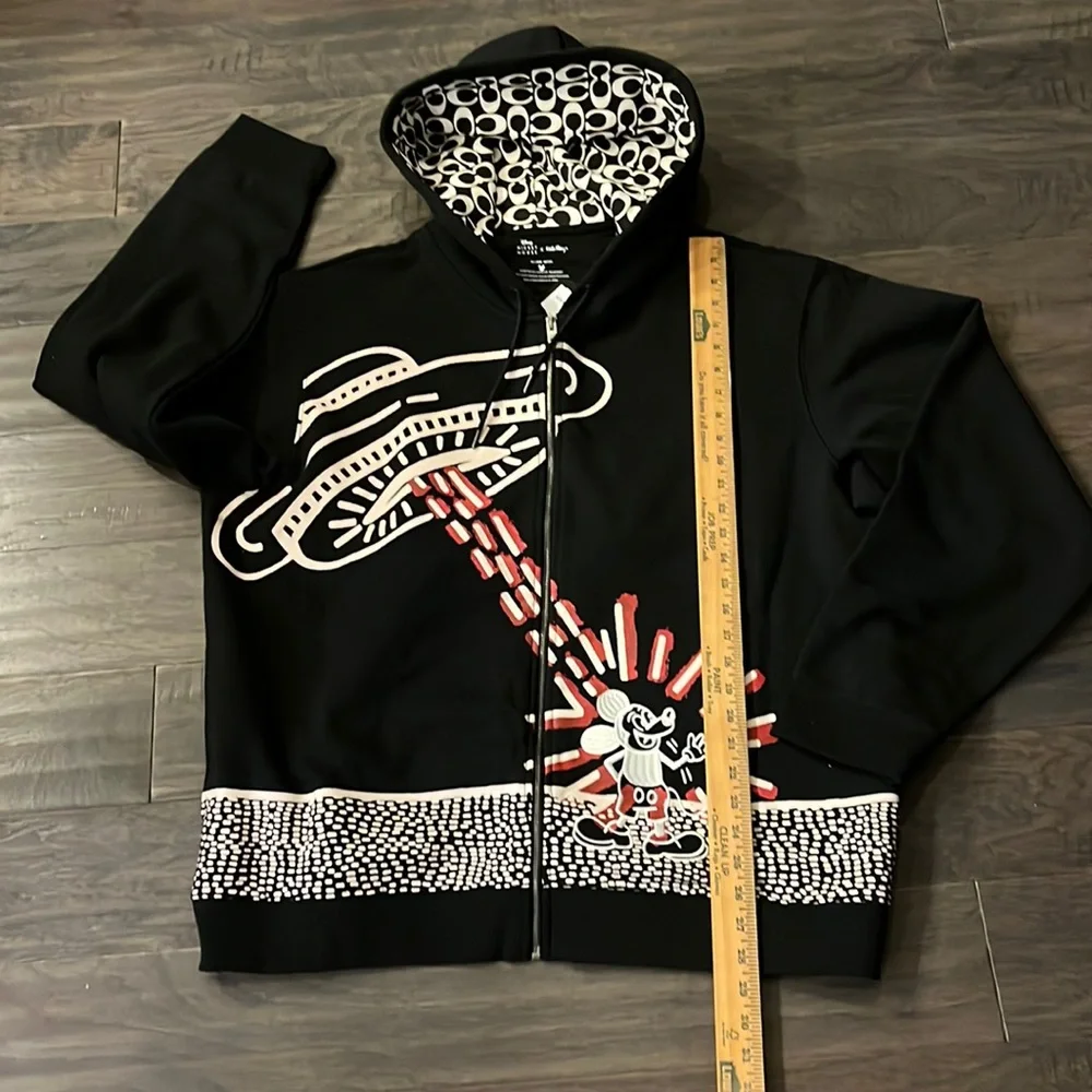 Coach New York X Disney Mickey Mouse X Keith Haring hoodie sweat jacket men XXL_10